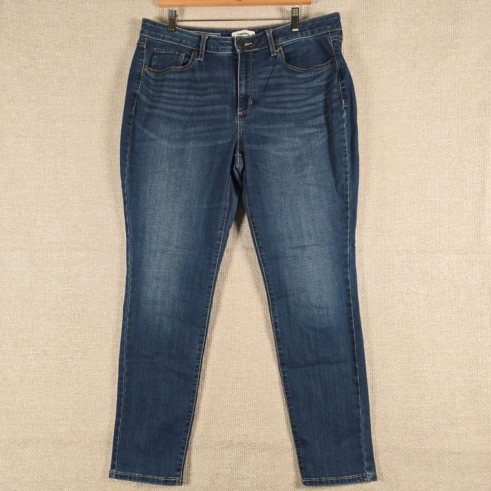 Sonoma Goods For Life Womens Curvy Skinny Jeans Dark Wash Blue Size 14 RN73277